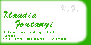 klaudia fontanyi business card