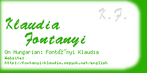 klaudia fontanyi business card